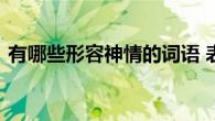 有哪些形容神情的词语 表情神态词汇精选库